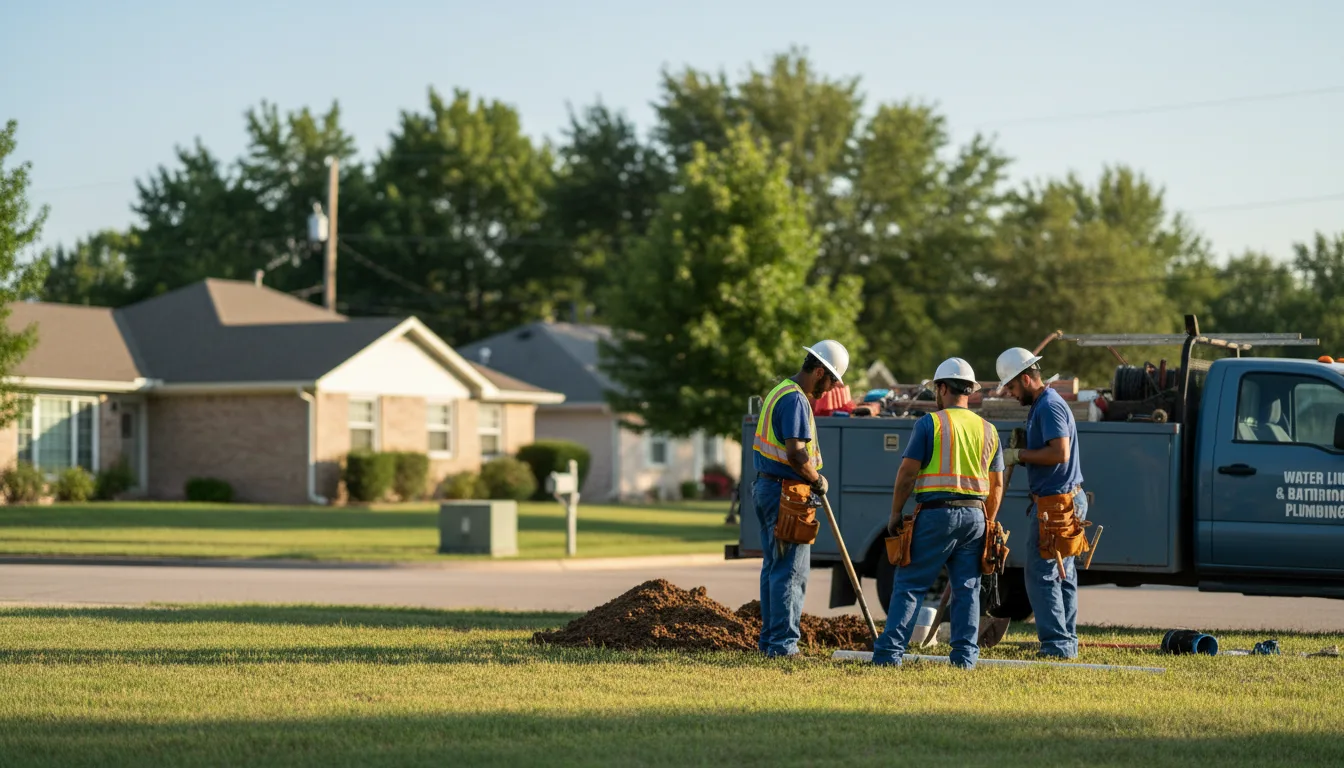 Residential water line and bathroom plumbing service in Hamlin, IA